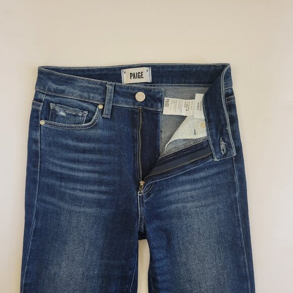 PAIGE  Margot High Rise Skinny Ankle Distressed Jean, Lookout Destructed - Picture 9 of 13